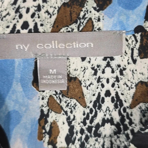 {NY Collection} Women's Mixed Print Long Sleeve Blouse - Size Medium - Picture 10 of 12